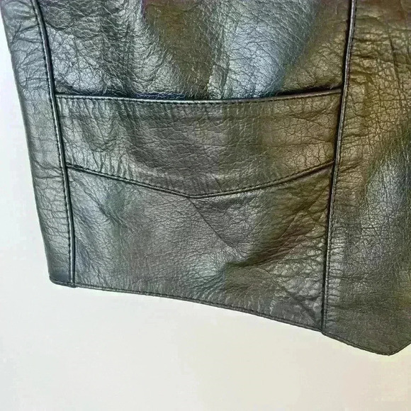 Interstate Leather Motorcycle Snap Button Vest - Picture 6 of 7